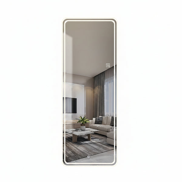 65 X24  Full Length Floor Mirror LED Whole Body Mirror, Wall Mounted Hanging Mirror With Lights, Makeup Vanity Mirror, Bedroom Full Size Body Mirror With Dimming & 3 Color Modes