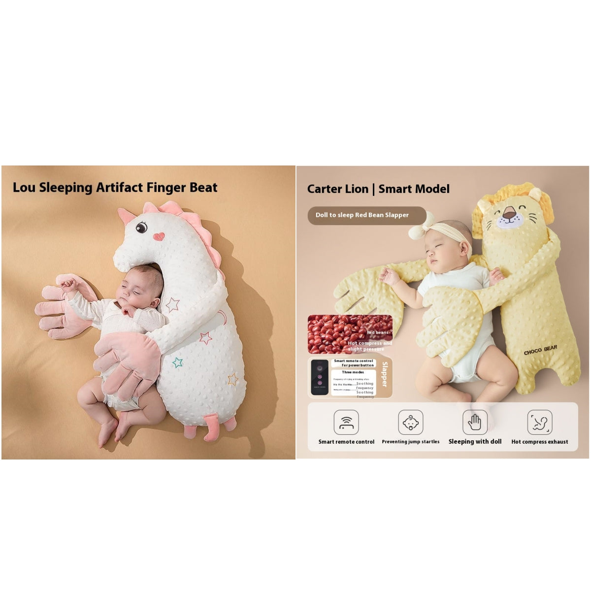 Soothing Baby Sleeping Pillow Animal Shape