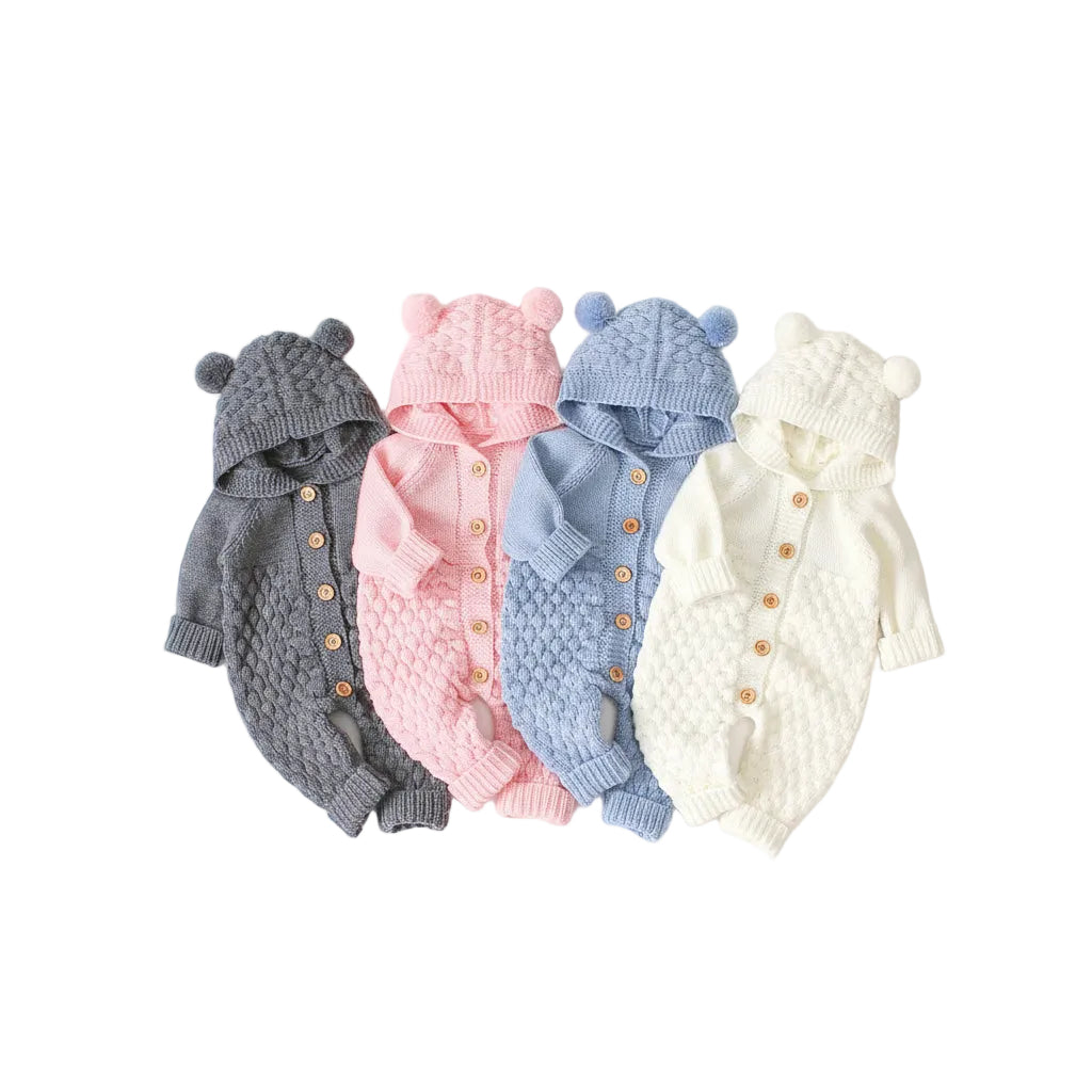 Hooded knitted jumpsuit