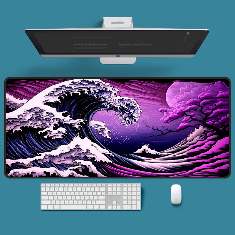 Esports Cartoon Wave-pattern Mouse Pad Anime-style Non-slip Mouse Pad