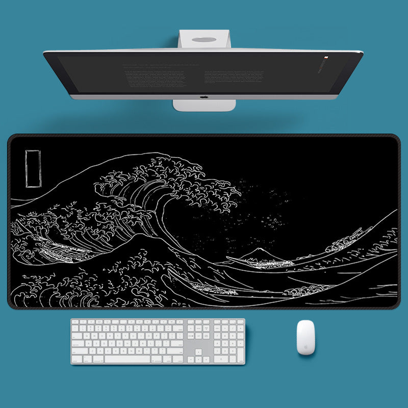 Esports Cartoon Wave-pattern Mouse Pad Anime-style Non-slip Mouse Pad