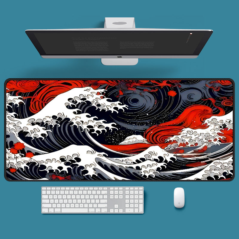 Esports Cartoon Wave-pattern Mouse Pad Anime-style Non-slip Mouse Pad